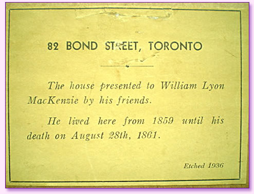 Wm. Lyon MacKenzie House Label